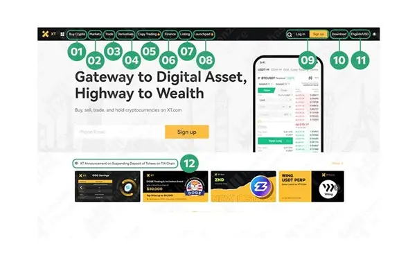 نحوه کار با امکانات صرافی XT.COM