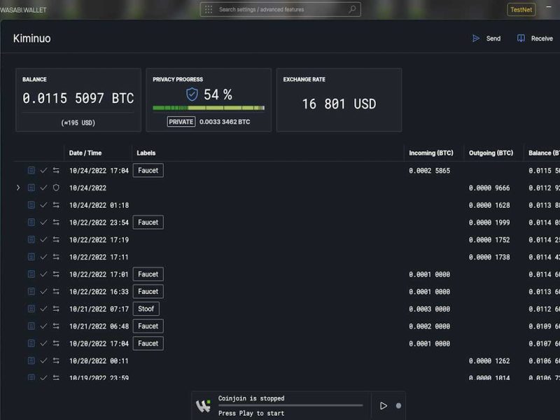 کیف پول نرم ‌افزاری Wasabi Wallet